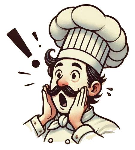 Ilustração de um Chef espantado